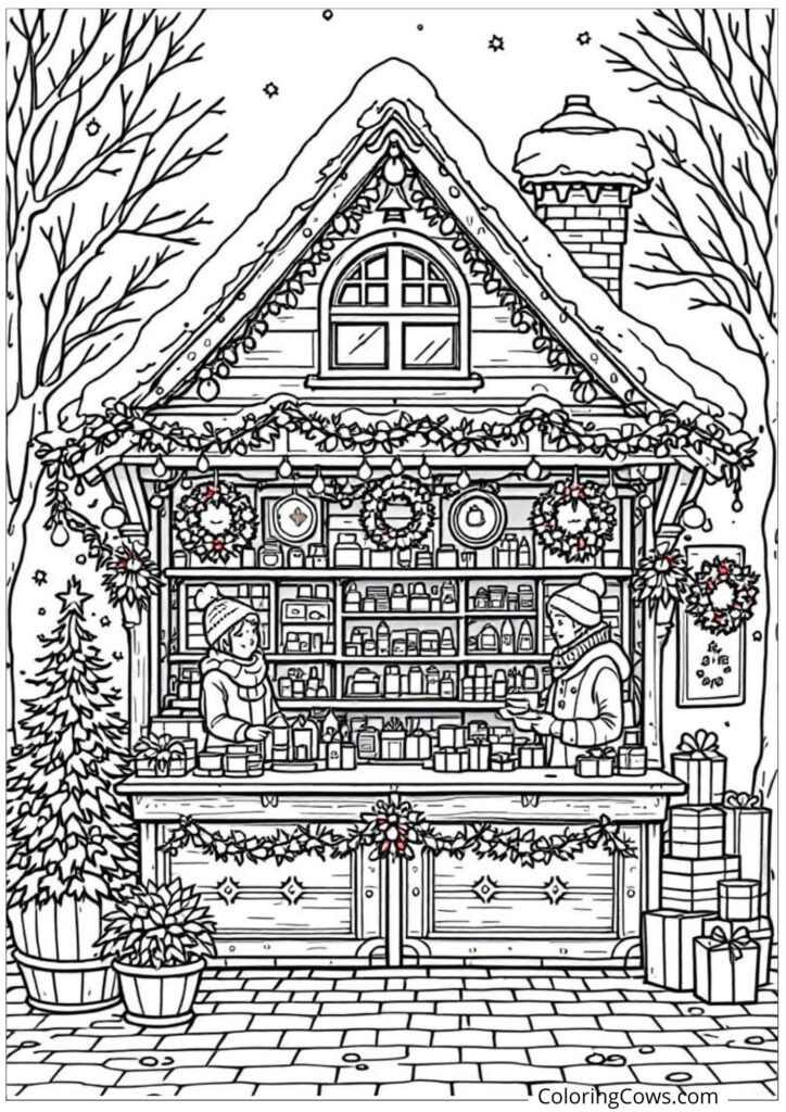 Christmas Market Stall Scene