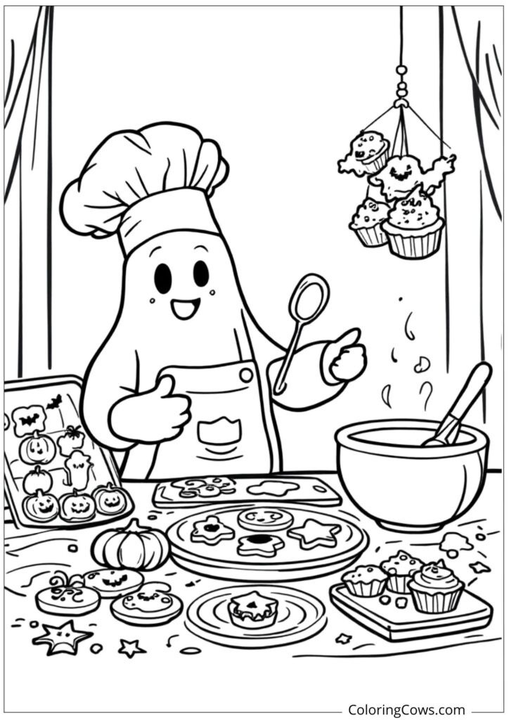 Ghost Chef Baking Halloween Treats