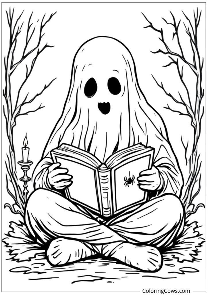 Ghost Reading a Spooky Storybook