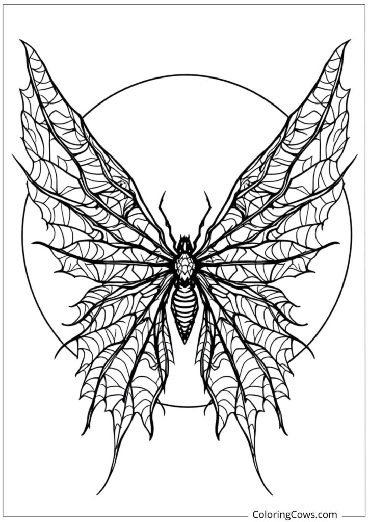 Gothic Halloween bat with intricate wing patterns