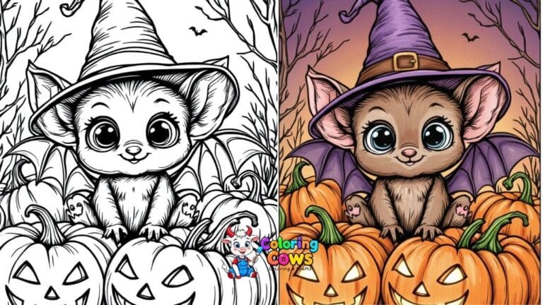 Halloween bat coloring pages