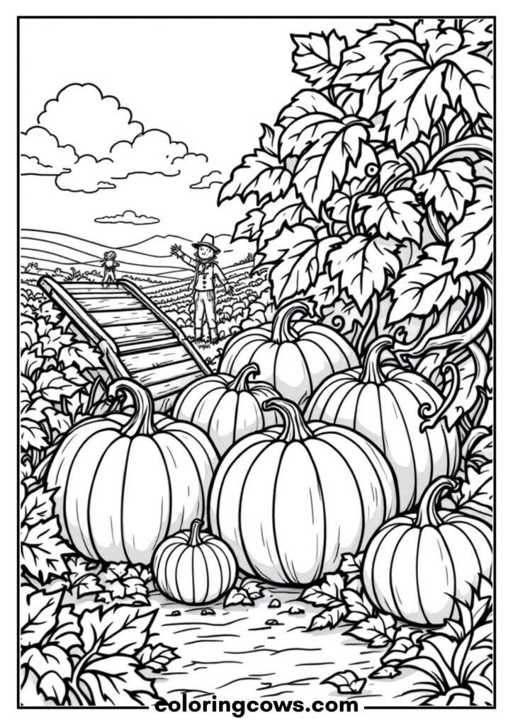 Pumpkin Patch Harvest Scene
