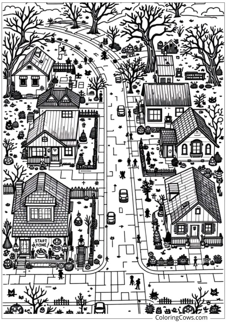 Trick-or-Treat Neighborhood Maze