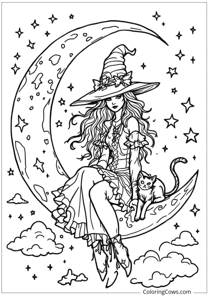 Witch and Black Cat Familiar