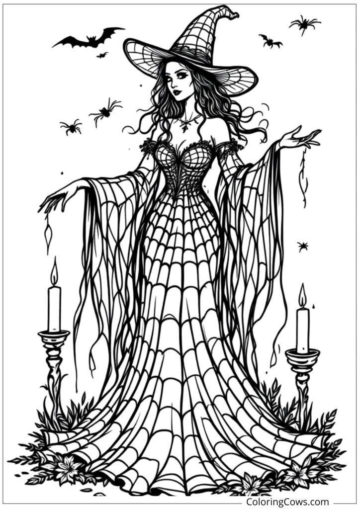 Witch in Spider Web Dress