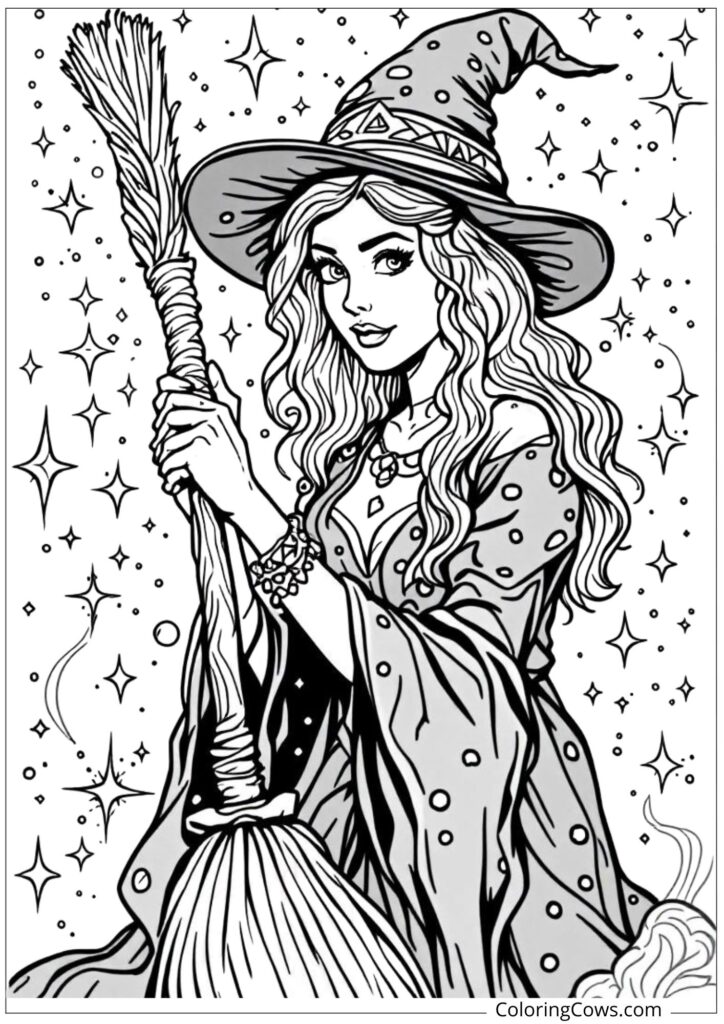Witch with Magic Broom